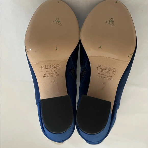 Pinko Jeans Bootie Velvet Fabric Blue Womens Size EU 39 US 9 NWB - Picture 7 of 9